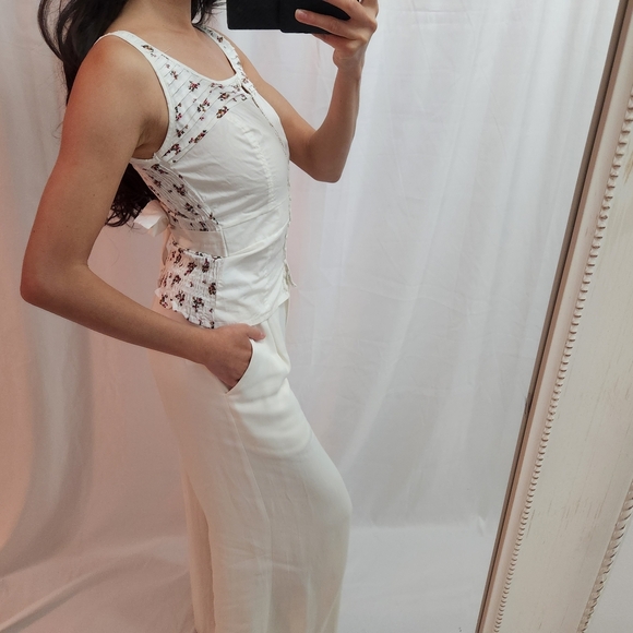 Anthropologie White Floral Blouse - Picture 3 of 8